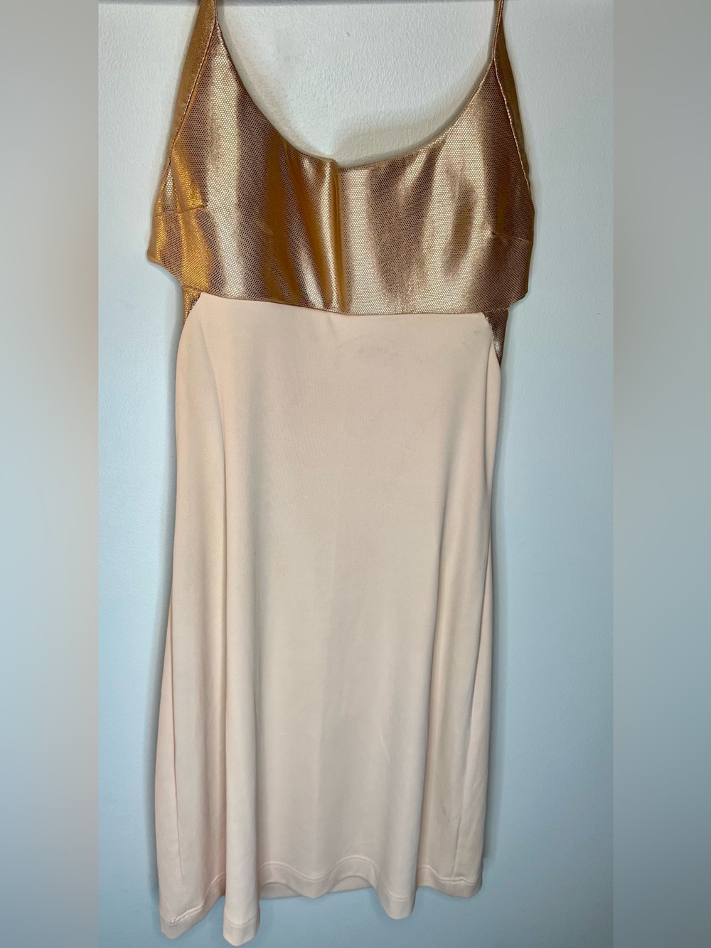 Rare Vintage Versace Couture Y2K Backless Halter Metallic Pink Gold Mini Dress